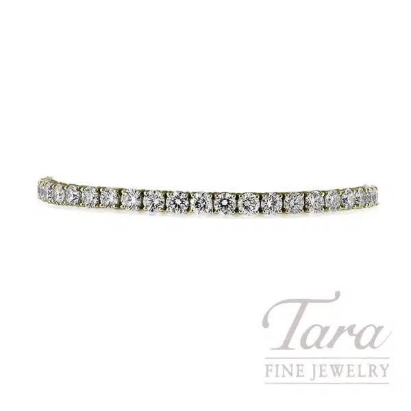 18K Yellow Gold Diamond Tennis Bracelet, 12.85TDW