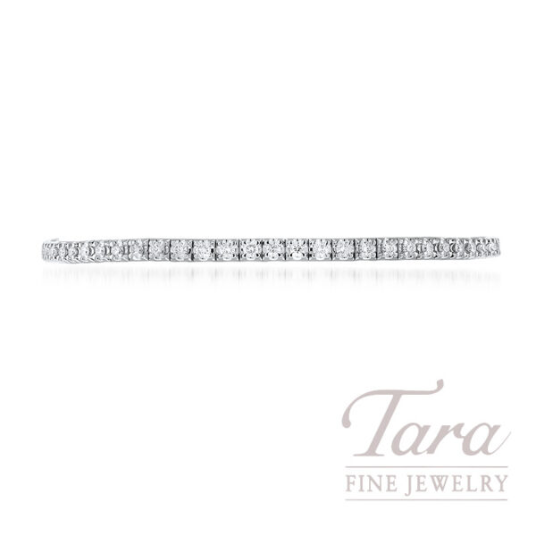 18K White Gold Diamond Tennis Bracelet, 52 Round Diamonds 2.02CT