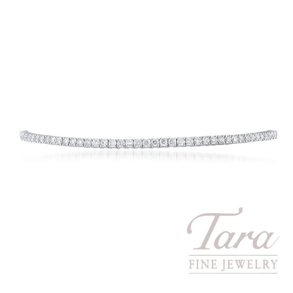 18K White Gold Diamond Tennis Bracelet, 82 Round Diamonds 3.00TDW