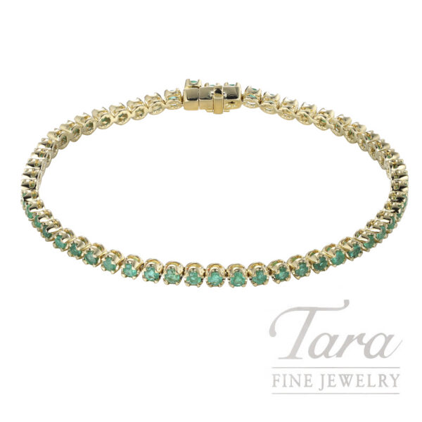 18K Yellow Gold Emerald Bracelet 1.69TGW