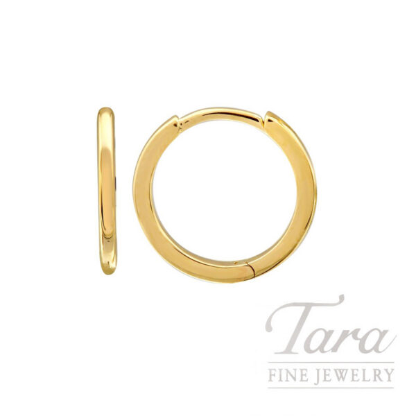 14K Yellow Gold Hoop Earrings, 12MM