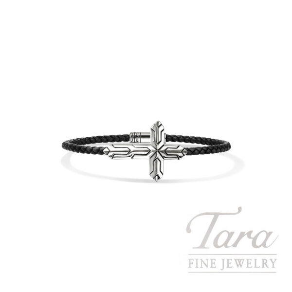 John Hardy Icon 50 Bracelet, Sterling Silver, Leather, 3MM