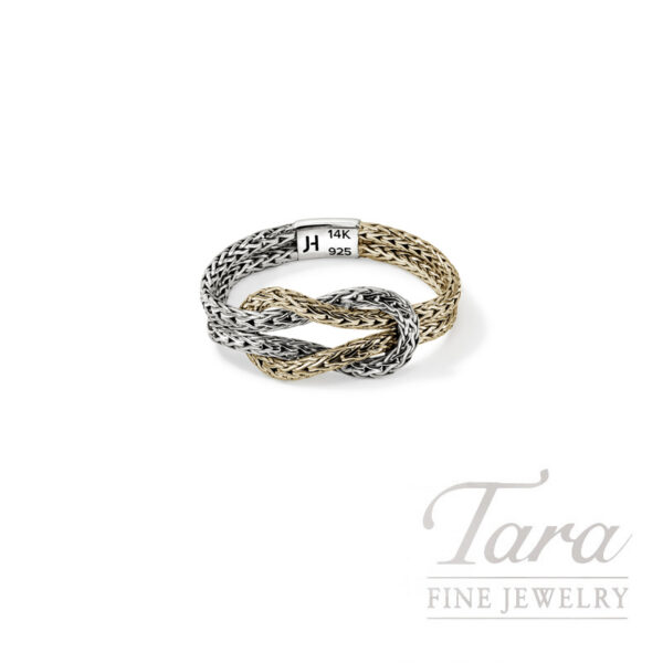 John Hardy Love Knot Ring, Gold, Sterling Silver, 3.6MM