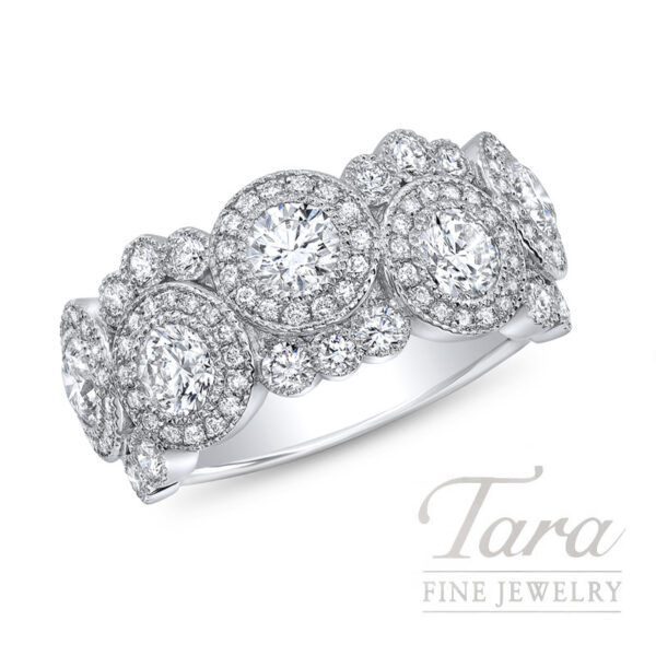 18K White Gold Diamond Bubble Ring 1.83TDW