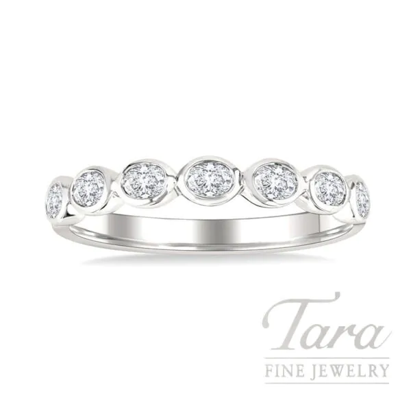 14K White Gold East-West Diamond Band .70TDW