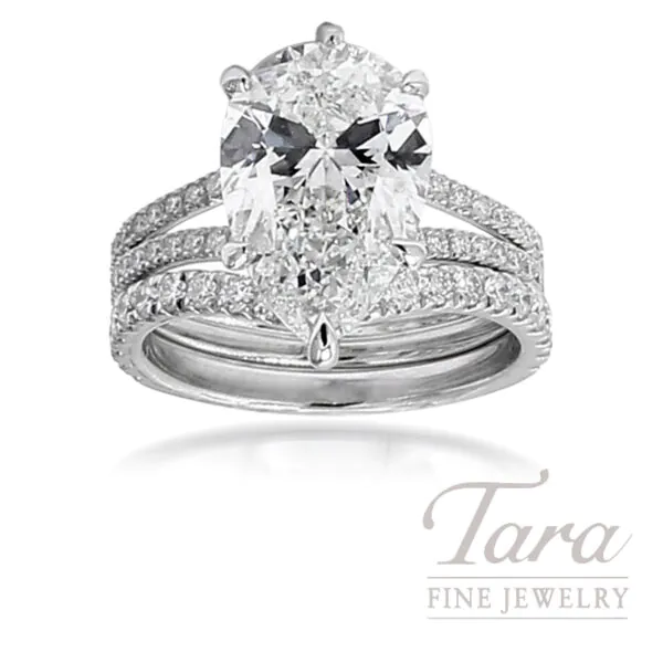 14K White Gold Diamond Engagement Ring Setting, 0.28TDW