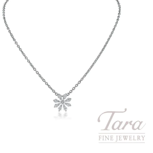 18K White Gold Diamond Necklace .27TDW, 3.3G