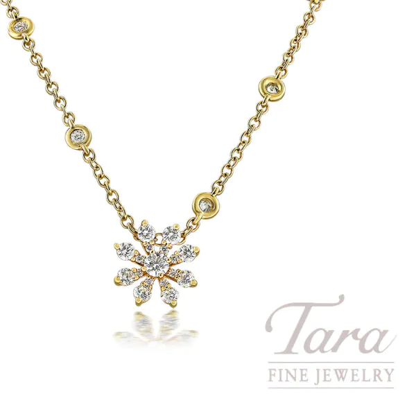 18K Yellow Gold Diamond Necklace .61TDW, 3.97G