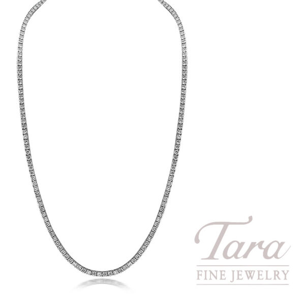 14K White Gold Diamond Tennis Necklace 164 Diamonds, 8.06TDW