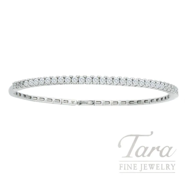 18K WhiteGold Diamond Bangle Bracelet, 1.35TDW, 9.9G