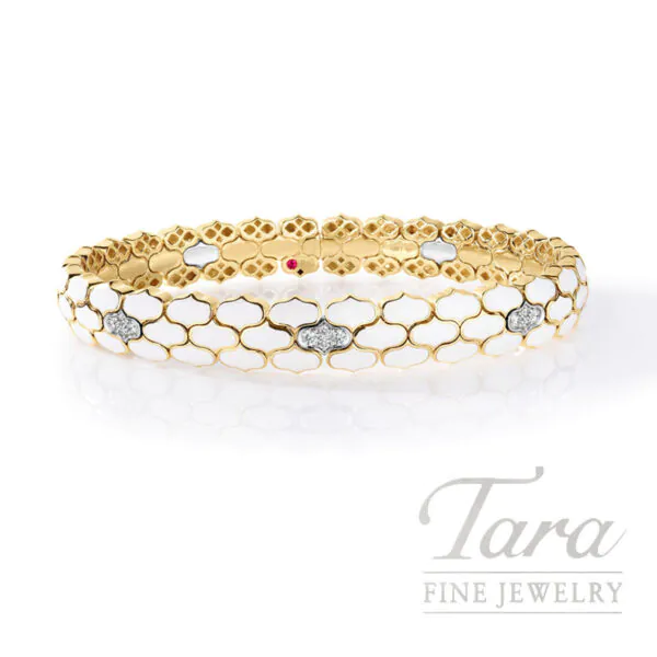 Roberto Coin 18K Yellow and White Gold Bangle 0.30TDW