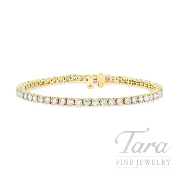 14K Yellow Gold Diamond Tennis Bracelet 5.0TDW
