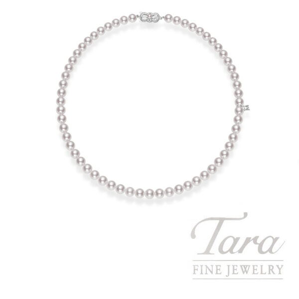 Mikimoto 18K White Gold Pearl Necklace, A Pearls 8.5 X 8MM, 20"