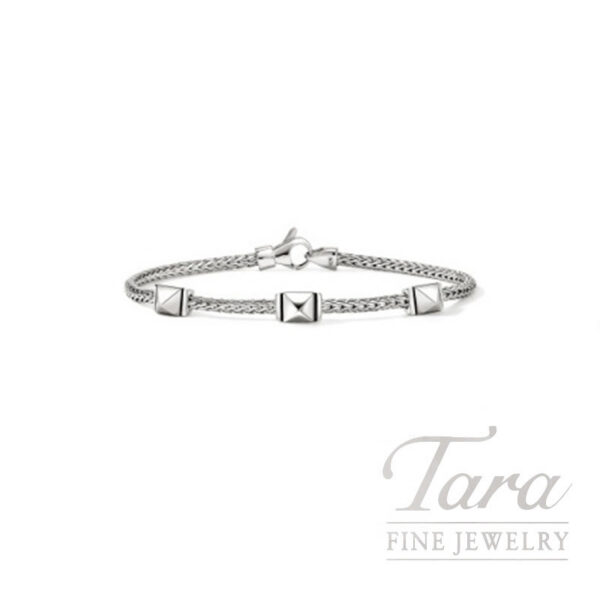 John Hardy Icon Bracelet, 3 Station, Sterling Silver, 2.5MM