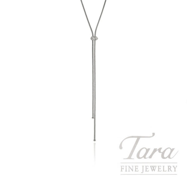 John Hardy Icon Stud Lariat Necklace, Sterling Silver, Diamonds, 1.8MM
