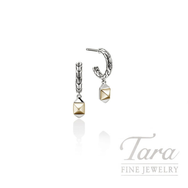 John Hardy Icon Stud Earrings, Gold, Sterling Silver, 5MM