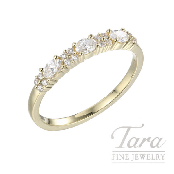 18K Yellow Gold Oval Diamond Ring 0.35TDW