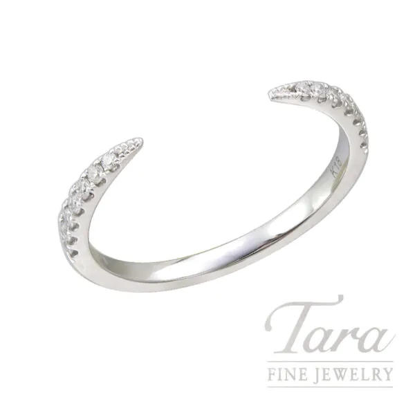 18K White Gold Open Claw Diamond Ring 0.11TDW