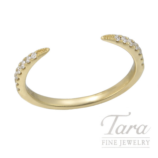 18K Yellow Gold Open Claw Diamond Ring 0.11TDW