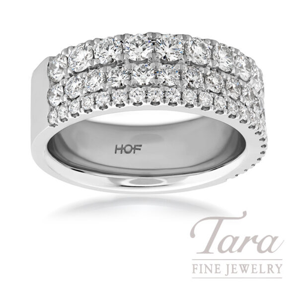 Hearts on Fire 18K White Gold Grace Triple Row Diamond Ring 1.60TDW, G-H/VS-SI