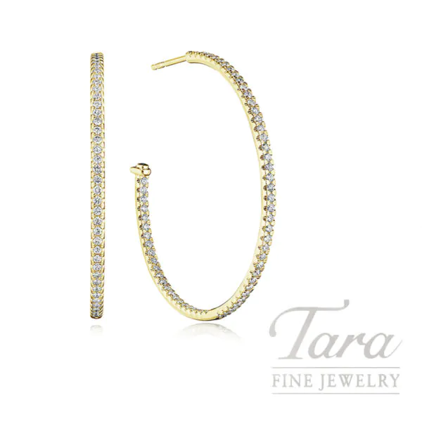 Verragio 18K Yellow Gold Whimsy Diamond Hoop Earrings, 1.15TDW