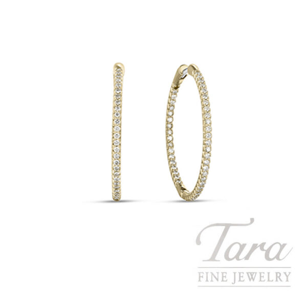Roberto Coin 18K Yellow Gold Pave Diamond Hoop Earrings, 0.76TDW, 30MM