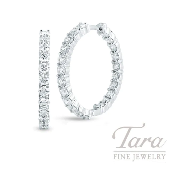 Roberto Coin 18K White Gold Diamond Hoop Earrings, 3.43TDW