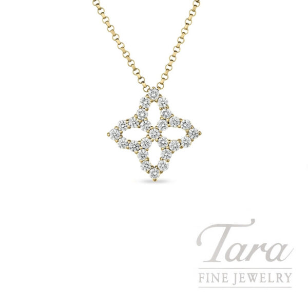 Roberto Coin 18K Yellow Gold Diamond Venetian Princess Flower Necklace, .50TW
