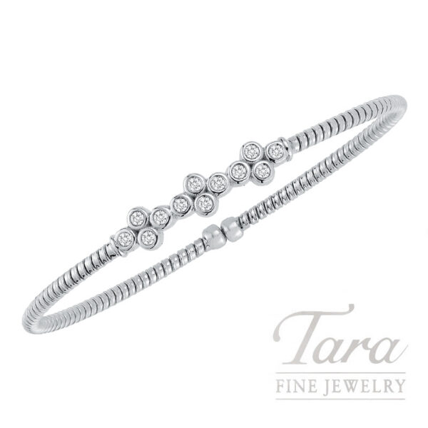 18K White Gold Diamond Bangle .30TDW