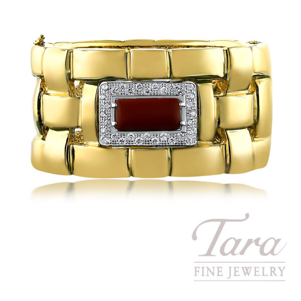 18K Yellow Gold Italian Cuff Bracelet 51.3G
