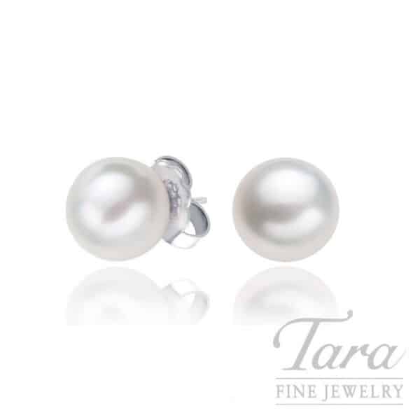 Mikimoto 18K White Gold Pearl Stud Earrings, 6MM AA