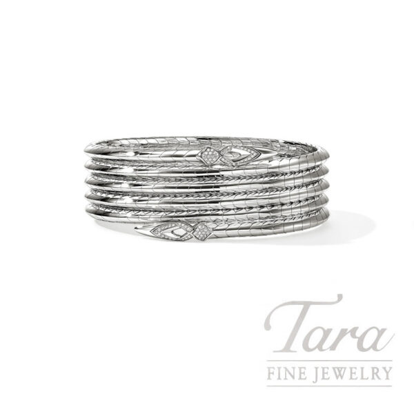 John Hardy Naga Multi Coil Bracelet, Sterling Silver, Diamonds