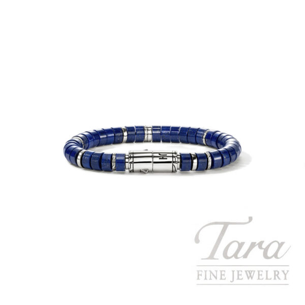 John Hardy Heishi Bracelet, Sterling Silver, Lapis Lazuli, 8MM