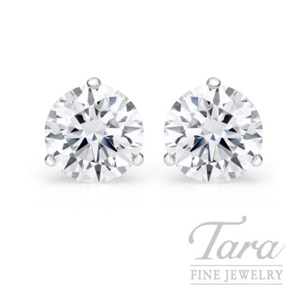 3.03CT. GIA Natural Diamond Stud Earrings, J-VVS1 / J-VVS1