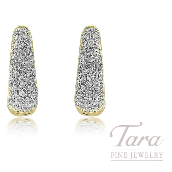 14K Yellow Gold Diamond Hoop Earrings 1.00TDW