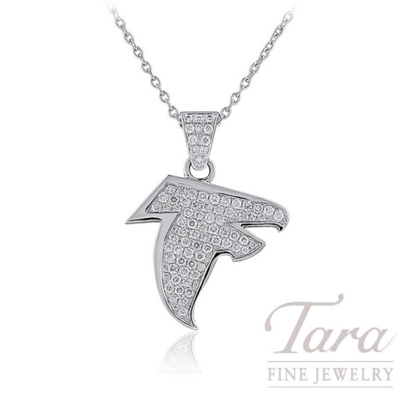 18K White Gold Diamond Falcon Pendant .85TDW