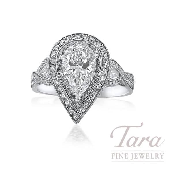 JB Star Platinum Diamond Engagement Ring 2.87TDW