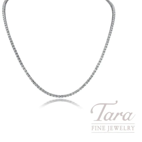 18K White Gold Diamond Tennis Necklace 168 Diamonds,  6.22TDW