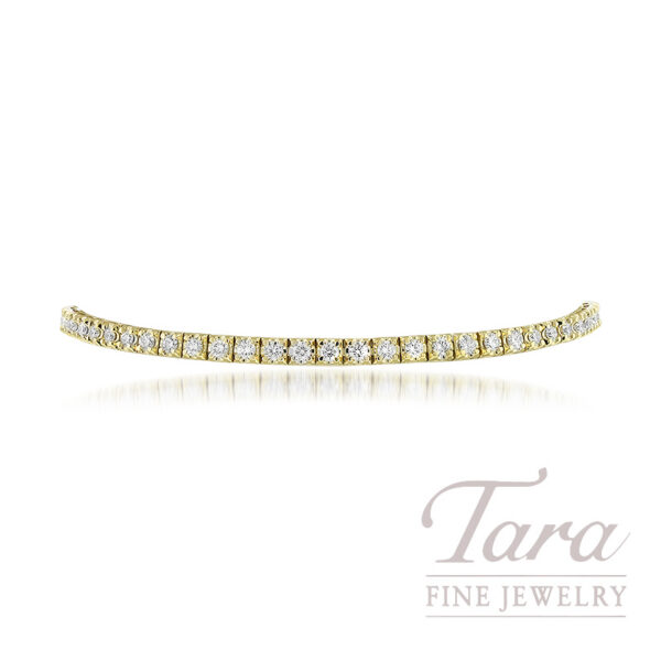 18K Yellow Gold Diamond Tennis Bracelet, 60 Round Diamonds 1.04TDW