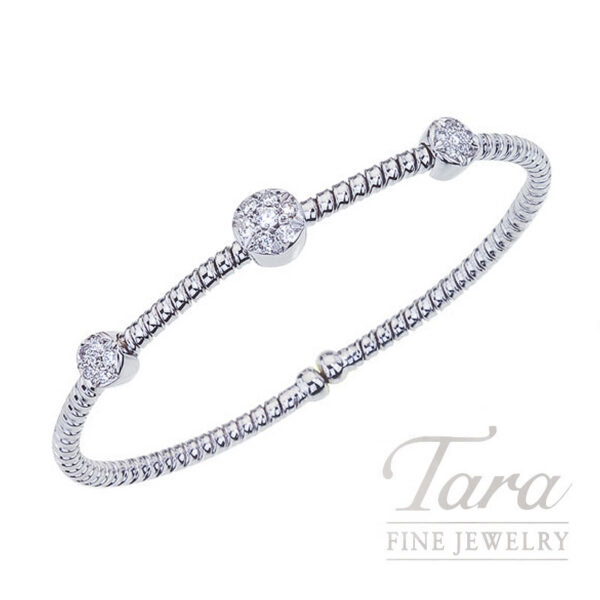 18K White Gold Diamond Bangle .40TDW