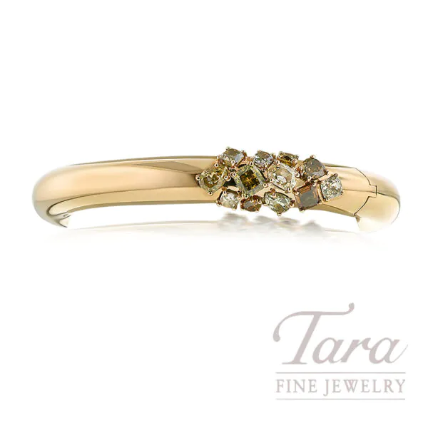 18K Rose Gold Multi-Colored Diamond Bangle 7.06TDW