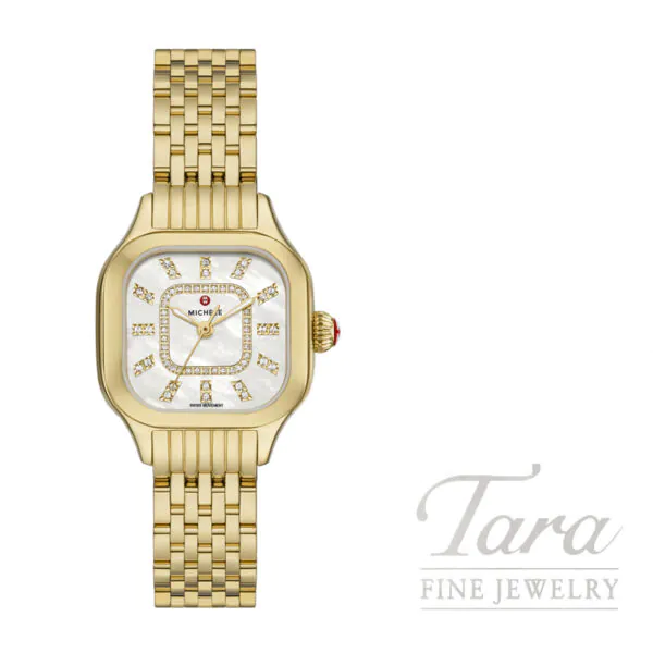 MICHELE Meggie 18K Gold-Plated Diamond Dial Watch, 29mm