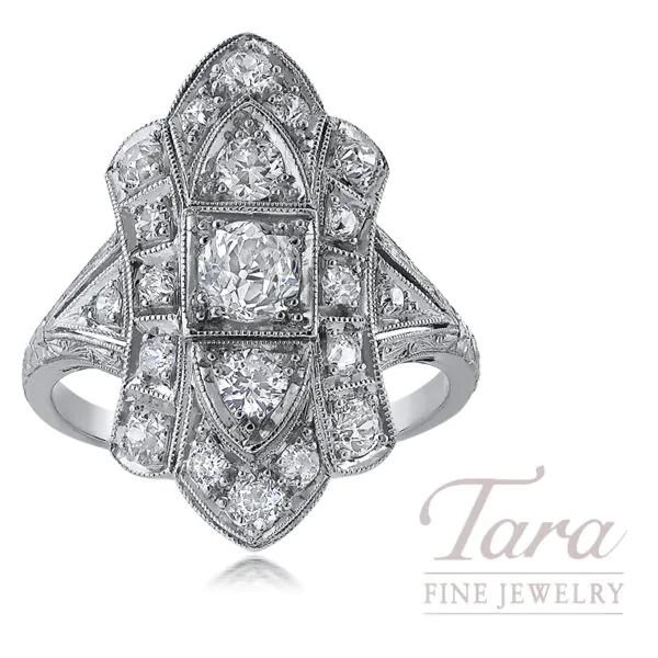 Platinum Diamond Estate Ring 1.00TDW, 5.8G