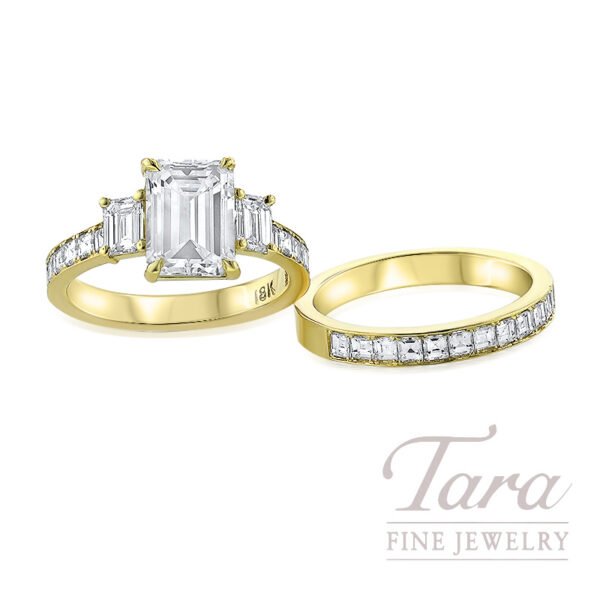 18K Yellow Gold Diamond Engagement Ring Setting  .99TDW