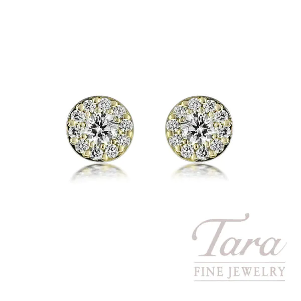 Hearts On Fire Fulfill 18k Yellow Gold 0.53 TDW Round Diamond Stud Earrings