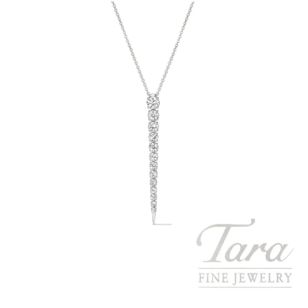 Hearts On Fire 18k White Gold Icicle 1.65 TDW Diamond Drop Pendant Necklace
