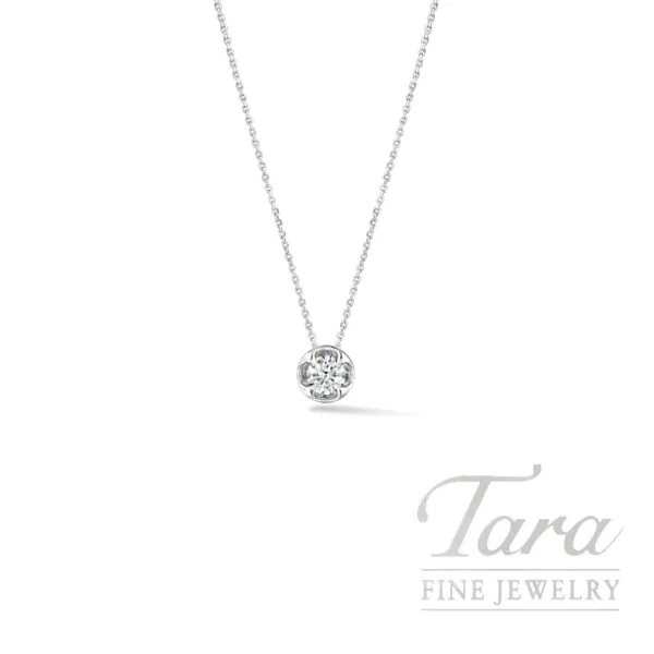 Hearts On Fire 18k White Gold Whimsical Circle 0.25 Carat Diamond Pendant Necklace, 17"
