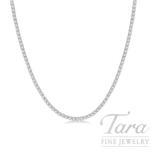 14K White Gold Diamond Tennis Necklace 5.00TDW
