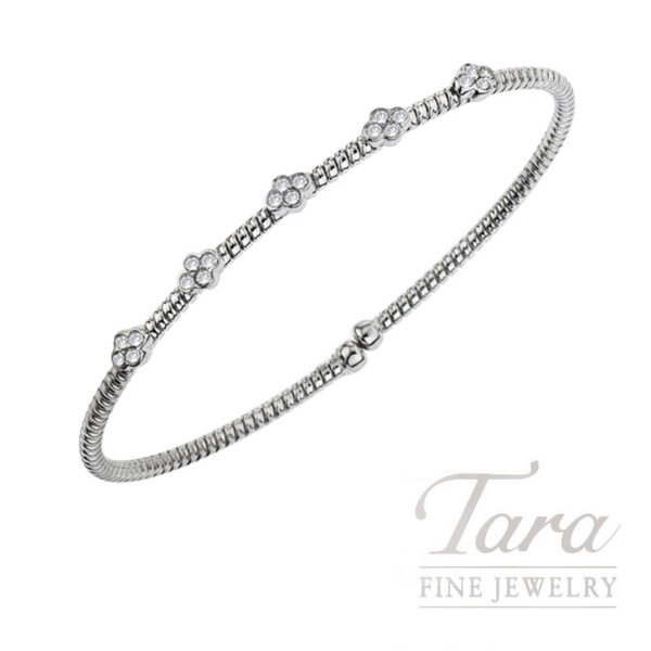 18K White Gold Diamond Bangle .30TDW