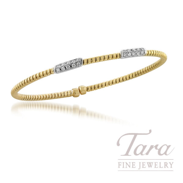 18K Yellow Gold Diamond Bangle 0.25TDW